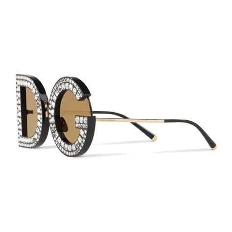 dolce gabbana swarovski crystals sunglasses|Dolce&Gabbana Crystal DG Metal Rectangle Sunglasses.